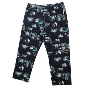 Disney Pants Men's XL Black Silly Symphony Skeleton Dance Allover Print Cartoon